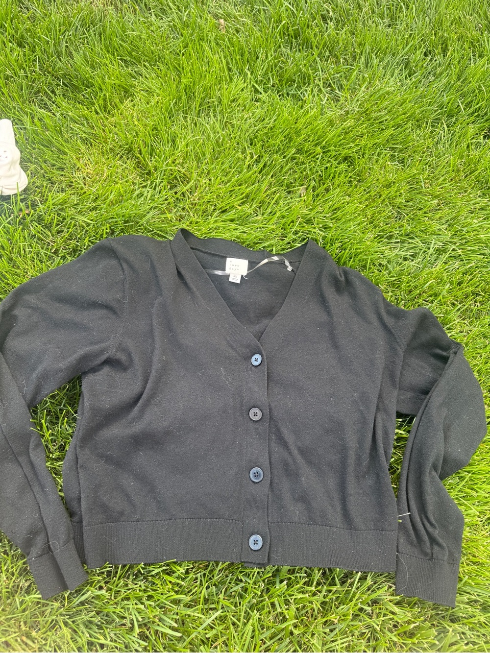 a new day Black V-Neck Button Cardigan